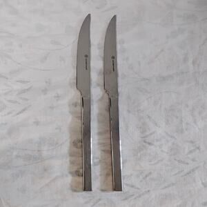 2 Wusthof Steak Knives 8 7/8" All Stainless Steel Handles
